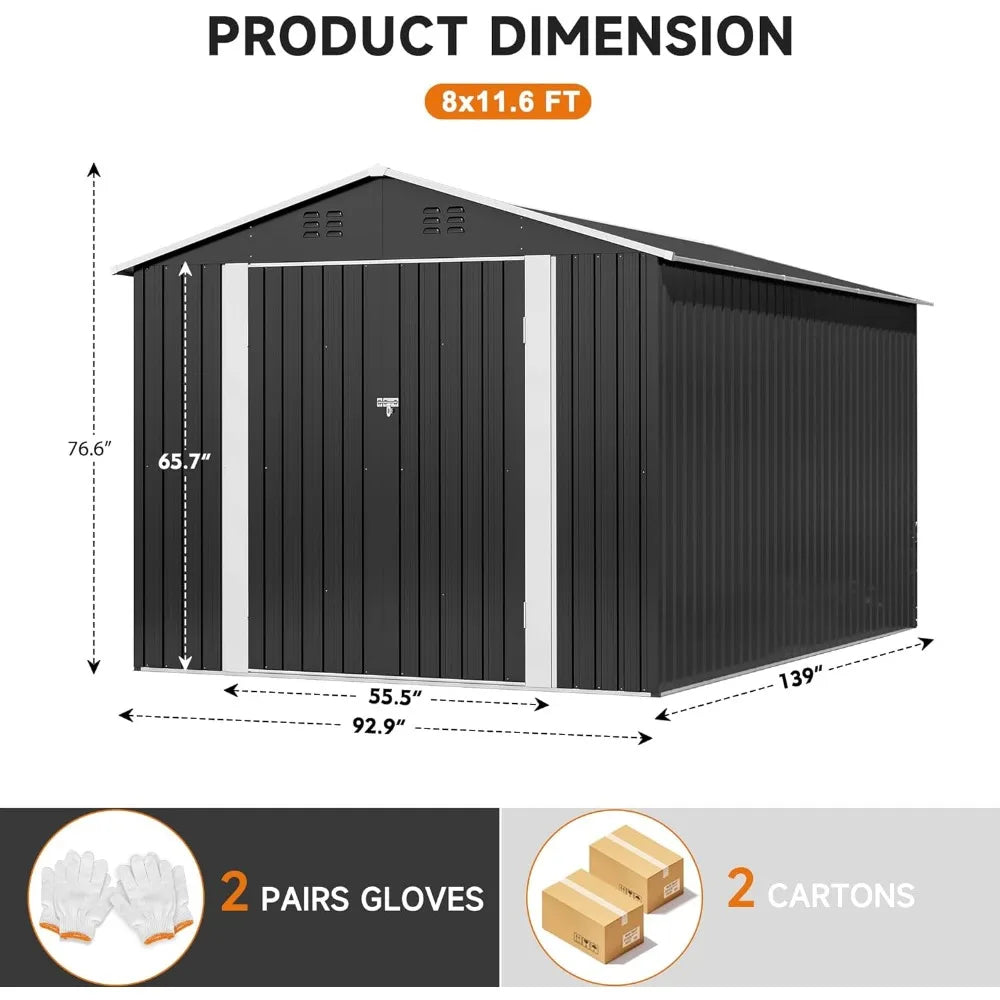 OasisOrganizer - Outdoor Metal Storage Shed - Decor Dune Storage