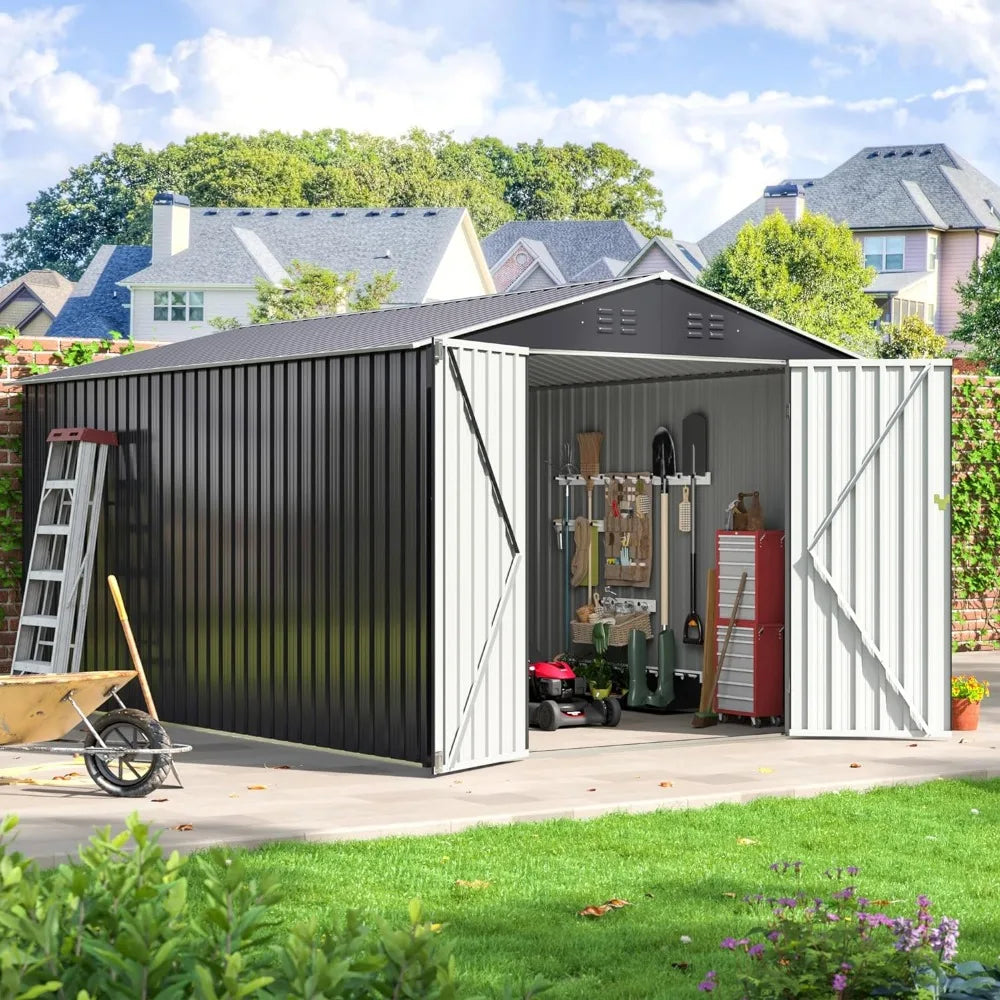 OasisOrganizer - Outdoor Metal Storage Shed - Decor Dune L-12' X W-8' Storage