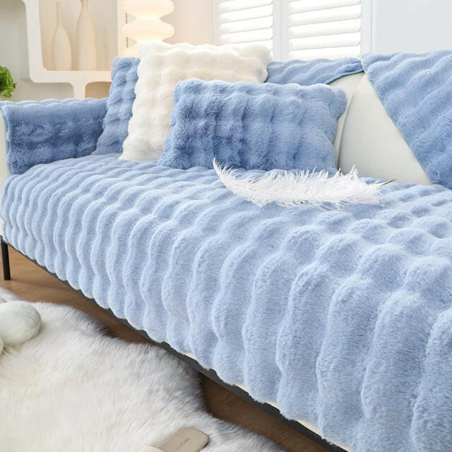 PlushLounge - Super Soft Shaggy Universal Non-slip Plush Sofa Cover - Decor Dune