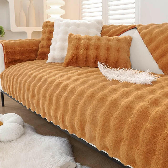 PlushLounge - Super Soft Shaggy Universal Non-slip Plush Sofa Cover - Decor Dune